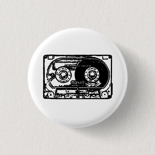 Badge Rond 2,50 Cm Cassette vintage (Devant)
