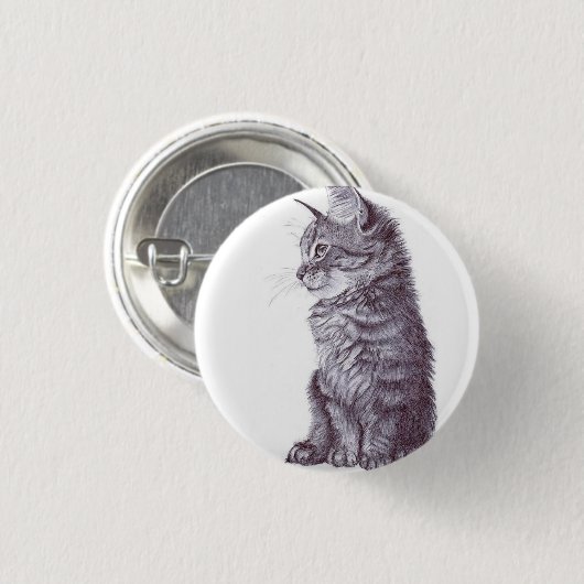 Badge Rond 2,50 Cm Cat (Devant & derrière)