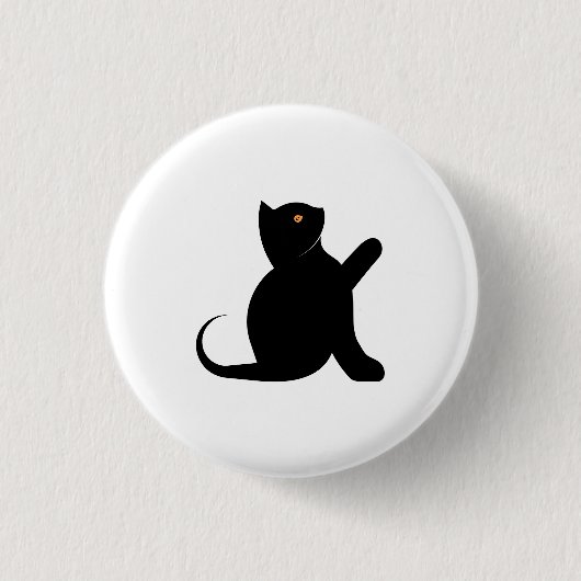 Badge Rond 2,50 Cm Cat dit bonjour (Devant)