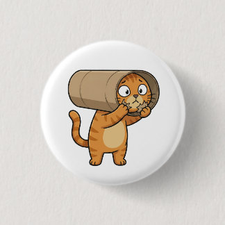 Badge Rond 2,50 Cm Cat Stuck in Toilet Paper Roll Button