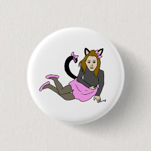 Badge Rond 2,50 Cm catgirl