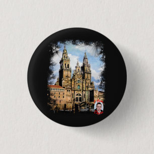 Badge Rond 2,50 Cm Cathédrale de Saint-Jacques-de-Compostelle (La Cor