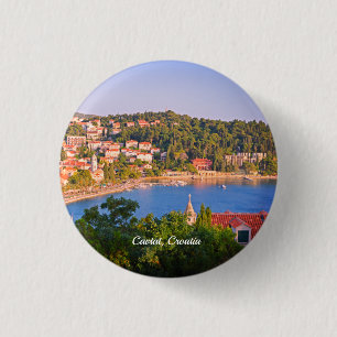Badge Rond 2,50 Cm Cavtat, Croatie Vue de la ville depuis le mausolée