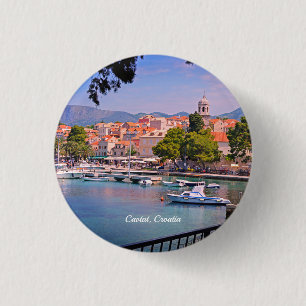 Badge Rond 2,50 Cm Cavtat, Croatie vue sur la ville