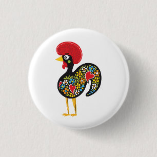 Badge Rond 2,50 Cm Célèbre Rooster de Barcelos Portugal Nr. 07