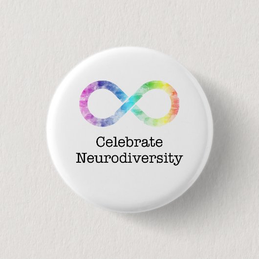 Badge Rond 2,50 Cm Célébrer la neurodiversité (Devant)
