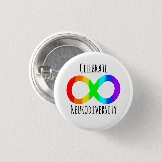 Badge Rond 2,50 Cm Célébrer la neurodiversité Autisme Acceptation Arc (Devant & derrière)