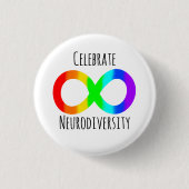 Badge Rond 2,50 Cm Célébrer la neurodiversité Autisme Acceptation Arc (Devant)