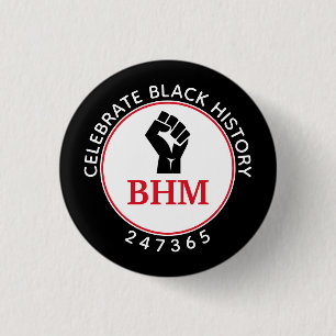 Badge Rond 2,50 Cm Célébrer l'histoire noire 247365 MONOGRAM Noir