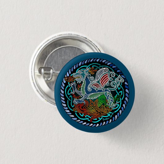 Badge Rond 2,50 Cm Céltique dragon (Devant & derrière)