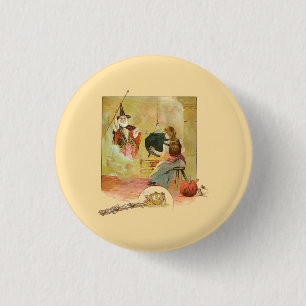 Badge Rond 2,50 Cm Cendrillon et sa marraine fée