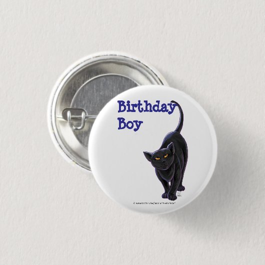 Badge Rond 2,50 Cm Centre de la fête des chats noirs (Devant & derrière)