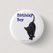 Badge Rond 2,50 Cm Centre de la fête des chats noirs (Devant)
