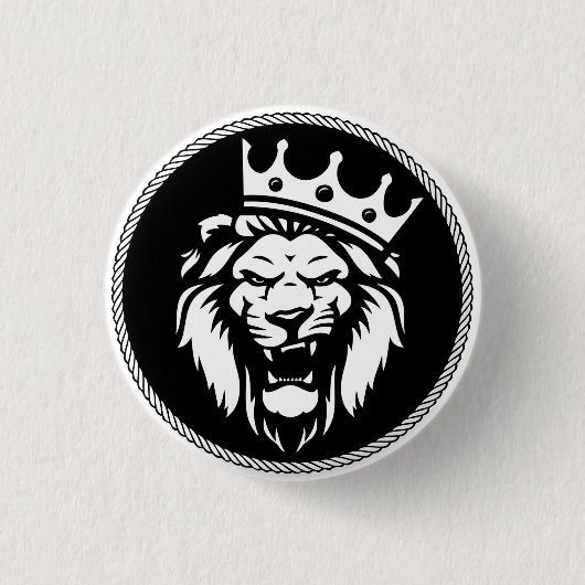 Badge Rond 2,50 Cm Céramique de cime de lion (Devant)
