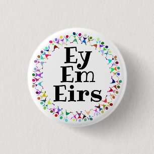 Badge Rond 2,50 Cm Cercle des pronoms Ey Em Eirs dans les figures hum