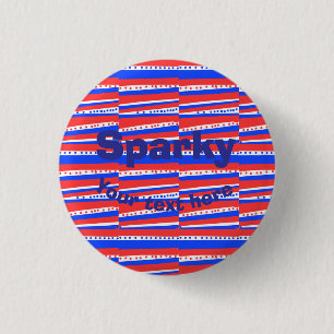 Badge Rond 2,50 Cm Cercles Rayures Bleu Blanc Rouge