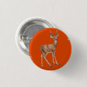 Badge Rond 2,50 Cm Cerf en rouge (Devant & derrière)