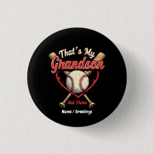 Badge Rond 2,50 Cm C'Est Drôle Pour Mon Petit-Fils Là-Bas De Baseball