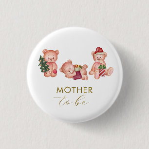 Badge Rond 2,50 Cm C'est Froid Dehors Ours Mère À Être Baby Shower