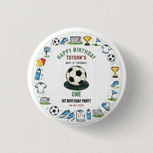 Badge Rond 2,50 Cm C'est l'heure du match de football 1er anniversair