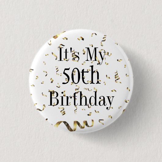 Badge Rond 2,50 Cm C'est ma 50e Parties scintillant d'anniversaire Co (Devant)