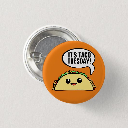 Badge Rond 2,50 Cm C'est mardi Taco (Devant & derrière)