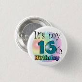 Badge Rond 2,50 Cm C'est mon 16ème anniversaire (Devant & derrière)