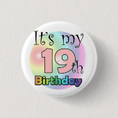 Badge Rond 2,50 Cm C'est mon 19e anniversaire (roze) (Devant)