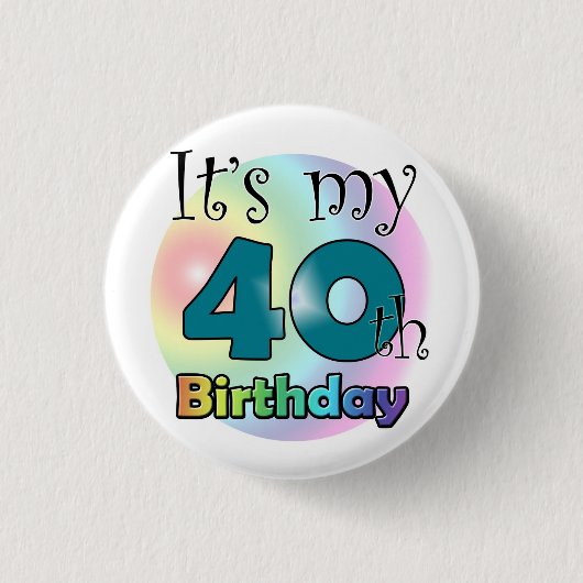 Badge Rond 2,50 Cm C'est mon 40e anniversaire (bleu) (Devant)