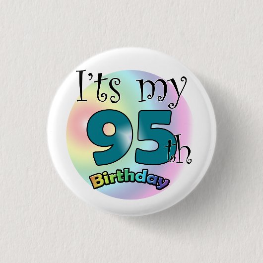 Badge Rond 2,50 Cm C'est mon 95e anniversaire (Devant)