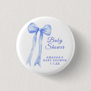 Badge Rond 2,50 Cm C'est un garçon Baby shower avec un arc bleu