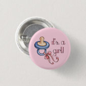 Badge Rond 2,50 Cm C'est une fille ! (Devant & derrière)