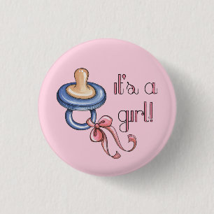 Badge Rond 2,50 Cm C'est une fille !