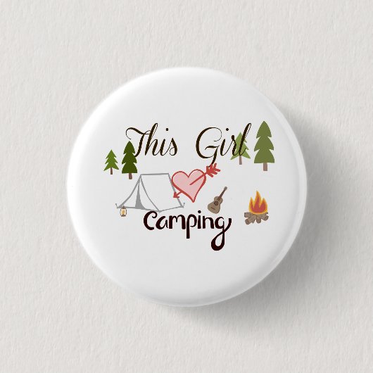 Badge Rond 2,50 Cm Cette fille aime camper (Devant)
