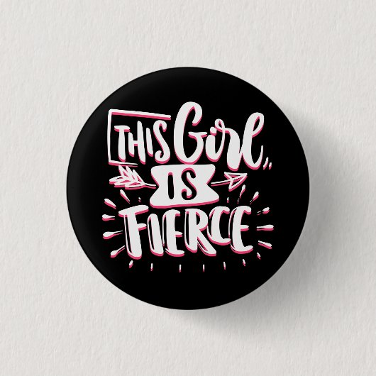 Badge Rond 2,50 Cm Cette Fille Est L'Autonomisation De Fille Fierce (Devant)