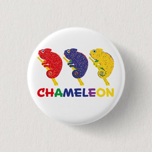Badge Rond 2,50 Cm Chameleon Changing (Devant)