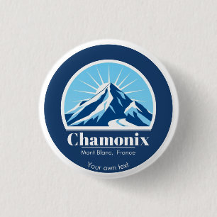 Badge Rond 2,50 Cm Chamonix Mont Blanc France cadeau bozeman