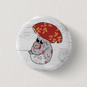 Badge Rond 2,50 Cm Champignon d'automne