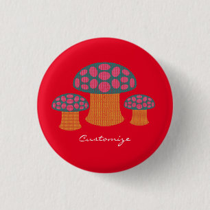 Badge Rond 2,50 Cm Champignons Amanita Rouge Thunder_Cove