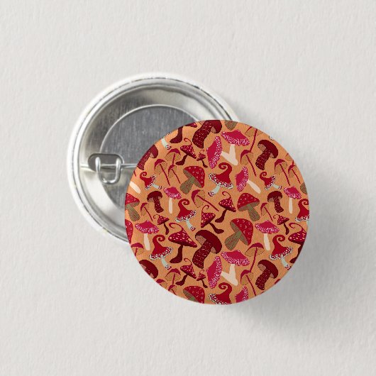 Badge Rond 2,50 Cm Champignons mignons (Devant & derrière)