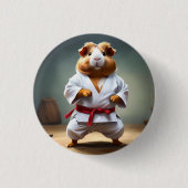 Badge Rond 2,50 Cm **"Champion de karaté : Le cobaye intrépide"** (Devant)