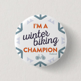 Badge Rond 2,50 Cm Champion faisant du vélo d'hiver - petit Pin