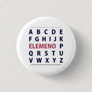 Badge Rond 2,50 Cm Chanson d'Alphapbet ELEMENO de l'anglais
