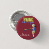 Badge Rond 2,50 Cm Chanter Comme Une Fille Softball (Devant & derrière)