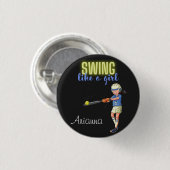 Badge Rond 2,50 Cm Chanter Comme Une Fille Softball (Devant & derrière)