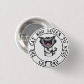 Badge Rond 2,50 Cm Chanteur de chat (Devant & derrière)
