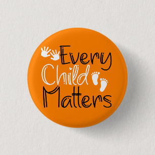 Badge Rond 2,50 Cm Chaque enfant compte, Orange Orange Day
