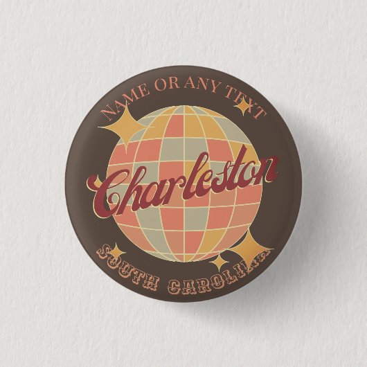 Badge Rond 2,50 Cm Charleston City Caroline du Sud (Devant)