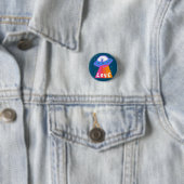 Badge Rond 2,50 Cm Charming Aliens de l'espace Martians UFO mignon AM (En situation)