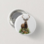 Badge Rond 2,50 Cm Chasse aux cerfs (Devant & derrière)
